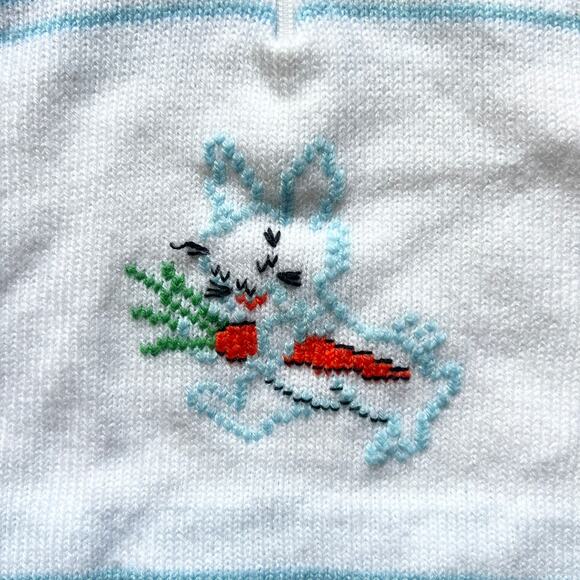 Vtg A Little Angel Toddler Sweater 6-9 Month Rabbit Hooded Cottage Dainty Winter - Picture 2 of 7
